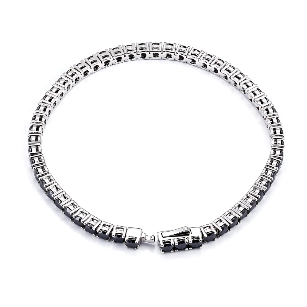 ZAINA™ Bracelet Tennis en Moissanite Noir 🌑