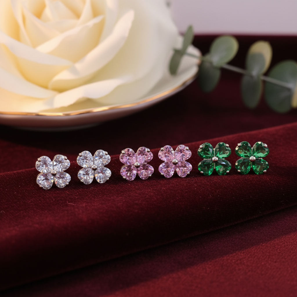 ZAINA™ Luck Heart Stud Earrings 🍀