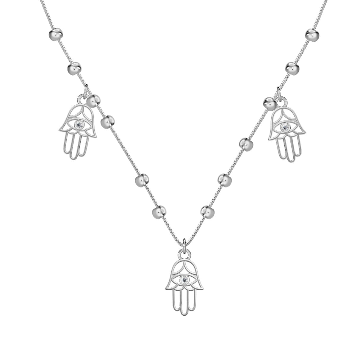 ZAINA™ Hamsa Sterling Silver Necklace 🖐️