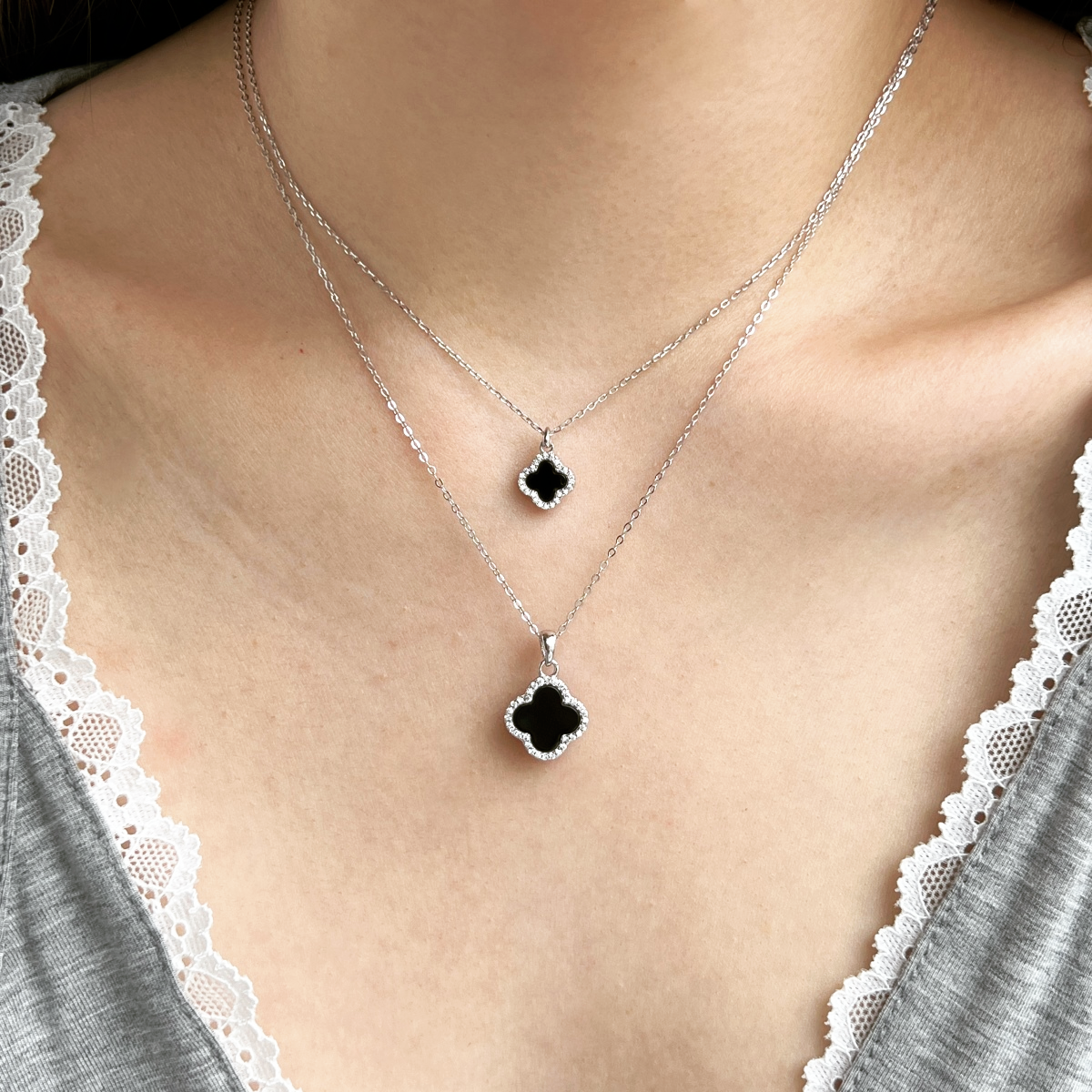 ZAINA™ Noir Clover Necklace ♣️