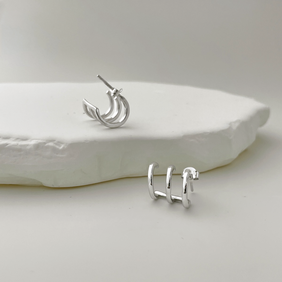 ZAINA™ Silver Triad Earrings 🔱