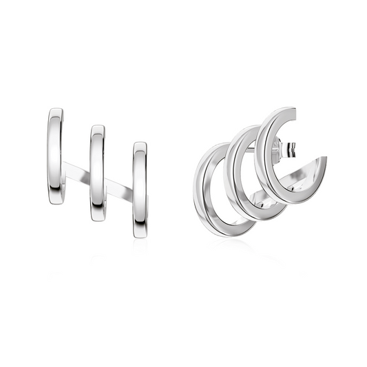 ZAINA™ Silver Triad Earrings 🔱
