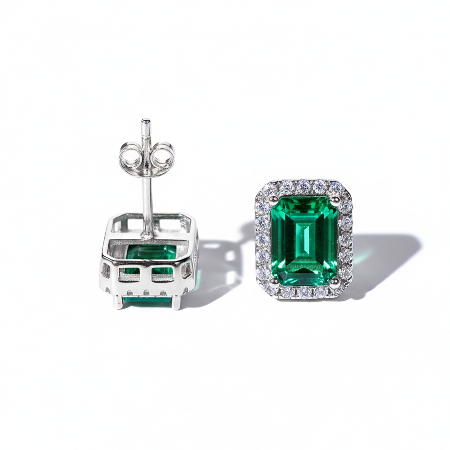 ZAINA™ Emerald Sterling Silver Stud 💚