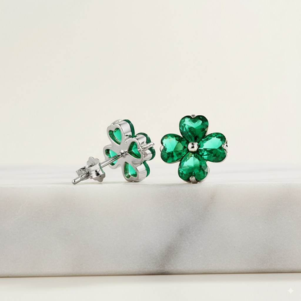 ZAINA™ Luck Heart Stud Earrings 🍀