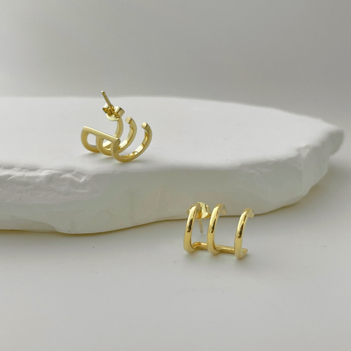 ZAINA™ Silver Triad Earrings 🔱