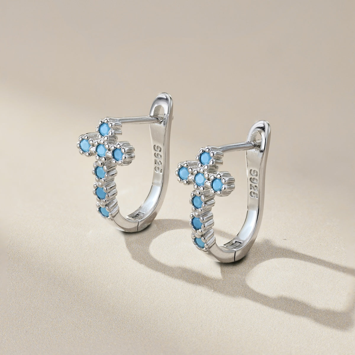 ZAINA™ Turquoise Cross Sterling Silver Earrings ✝️