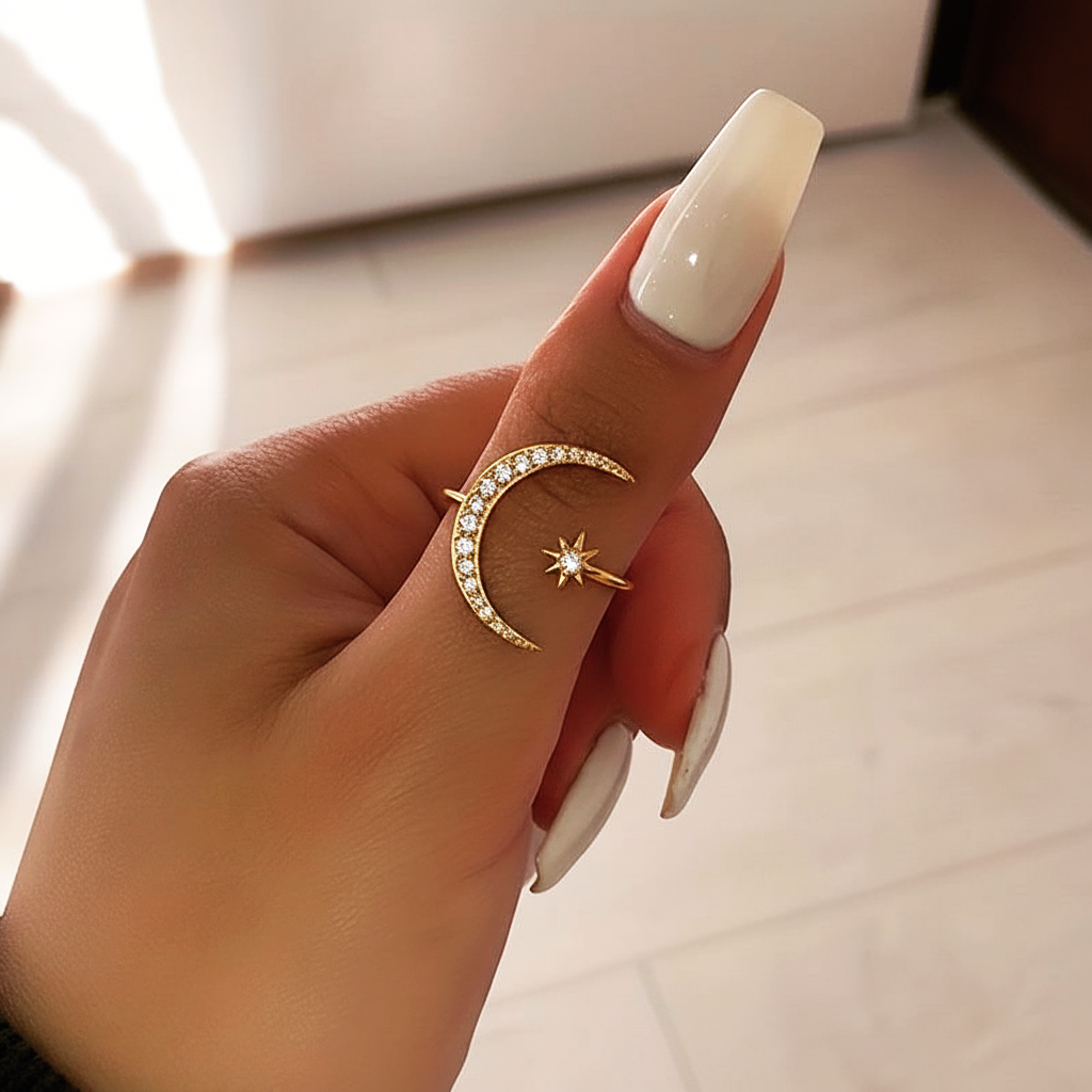 ZAINA™ Crescent Sterling Silver Ring 🌙