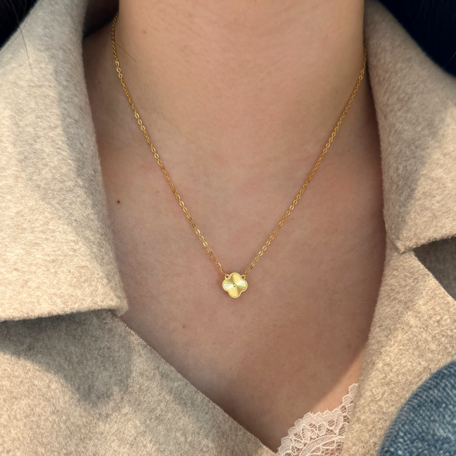 ZAINA™ Gold Clover Sterling Silver Necklace ⚜️